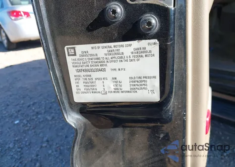 2003 GMC Yukon Xl 1500 Denali z USA, uszkodzony, nr VIN 1GKFK66U33J304430